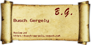 Busch Gergely névjegykártya